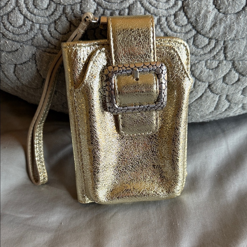 Brighton Gold Phone Holster with Textured Buckle
